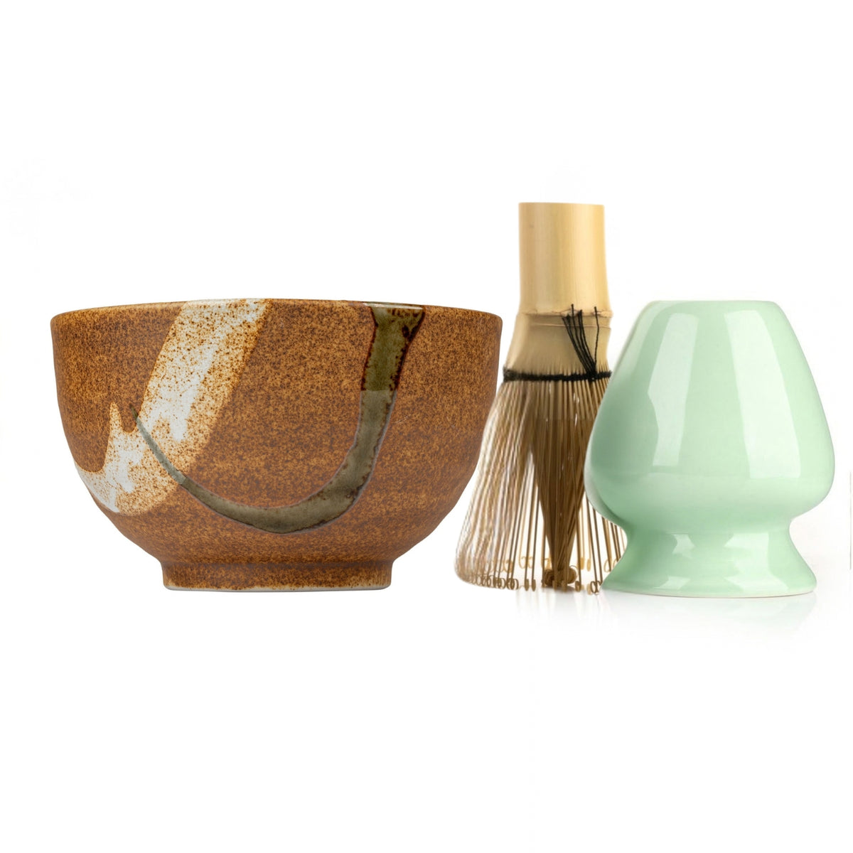 Kisoji 3 pce Japanese Matcha Tea Bowl Gift Set side