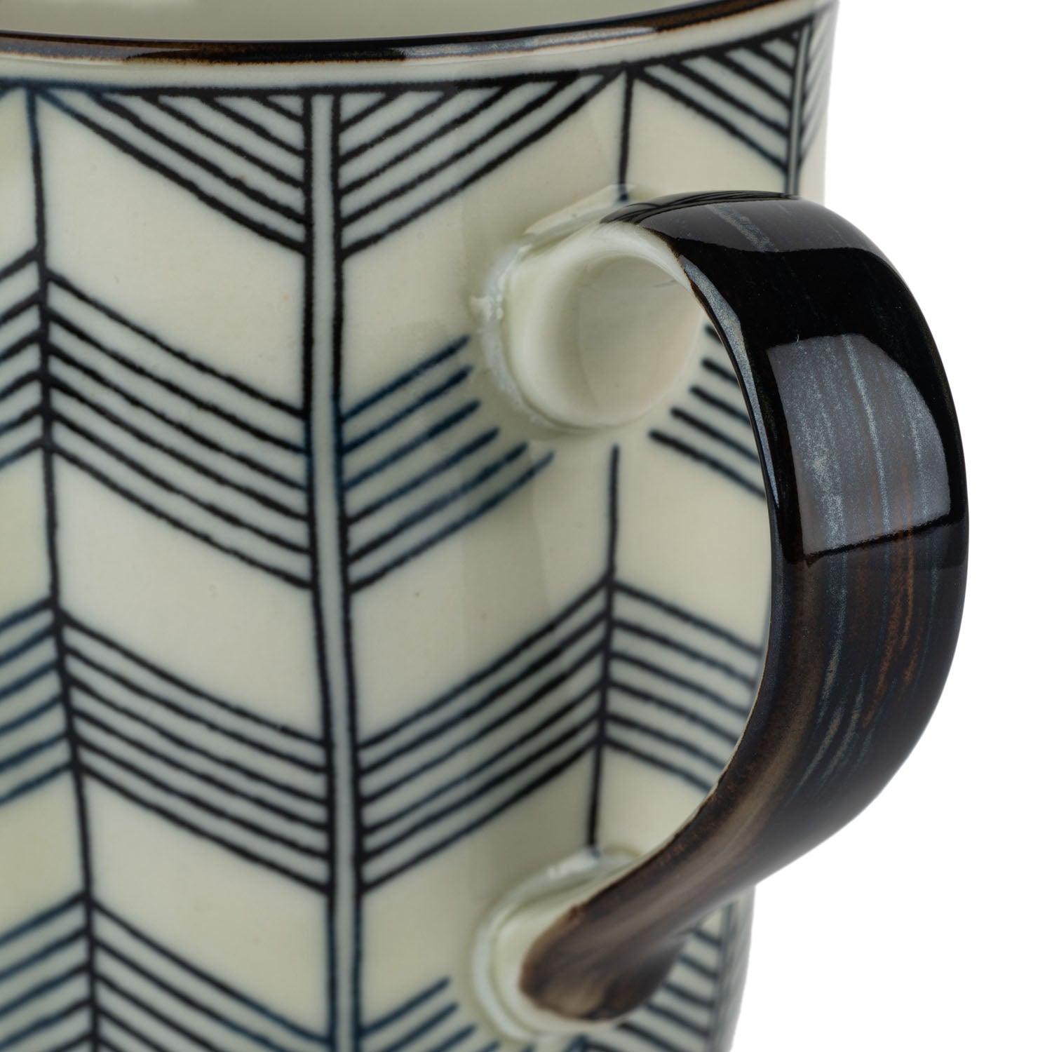Kozome Yabane Japanese Tea Mug handle