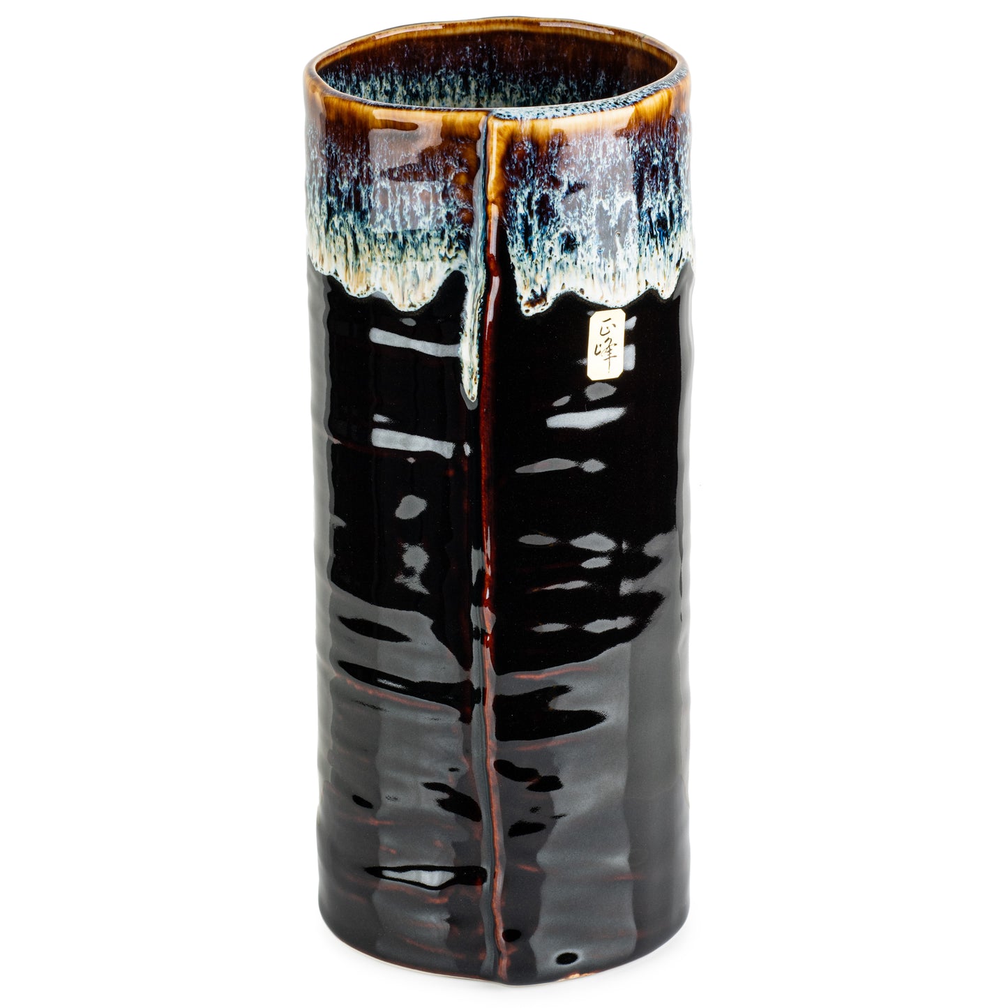 Large Okinawa Ceramic Japanese Vase side detail