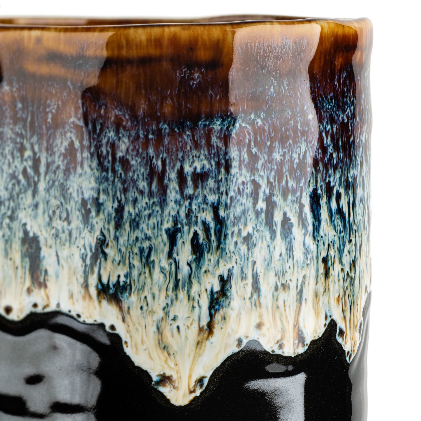 Large Okinawa Ceramic Japanese Vase detail