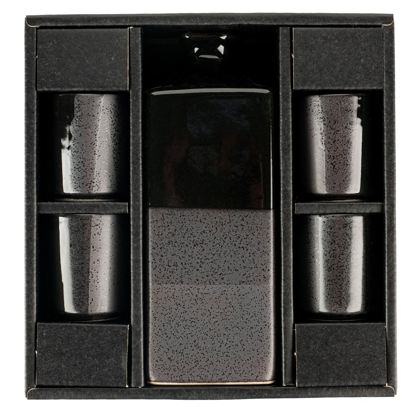 Large Premium Black Nanban Japanese Sake Set in box