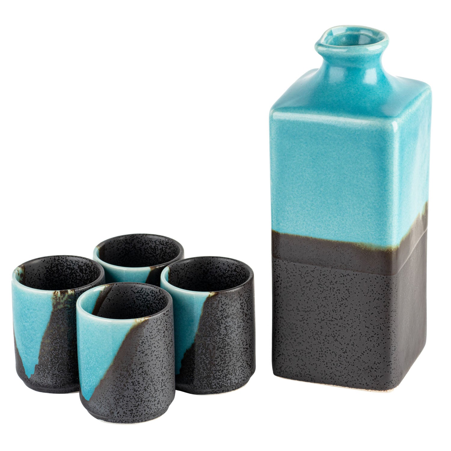 Large Premium Sora Blue and Grey Japanese Sake Set