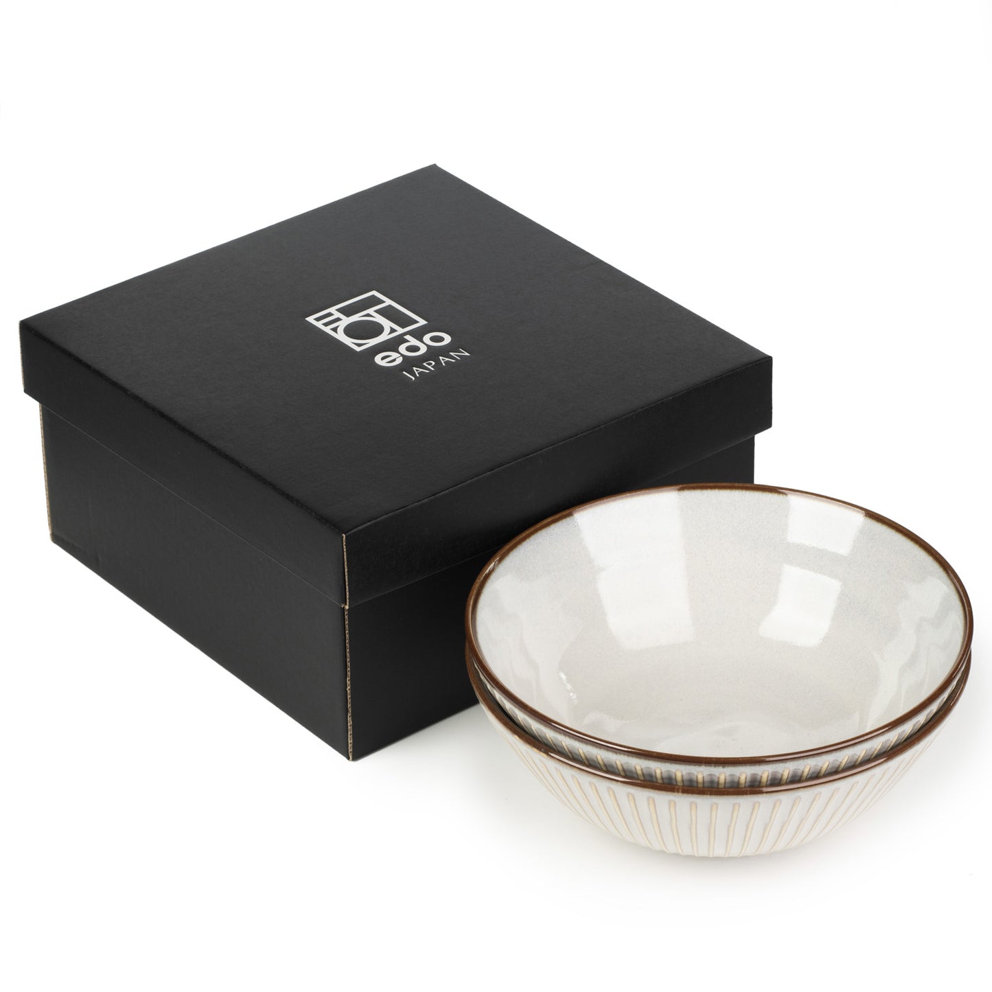 Light Grey Sendan Japanese Noodle Bowl Set and gift box