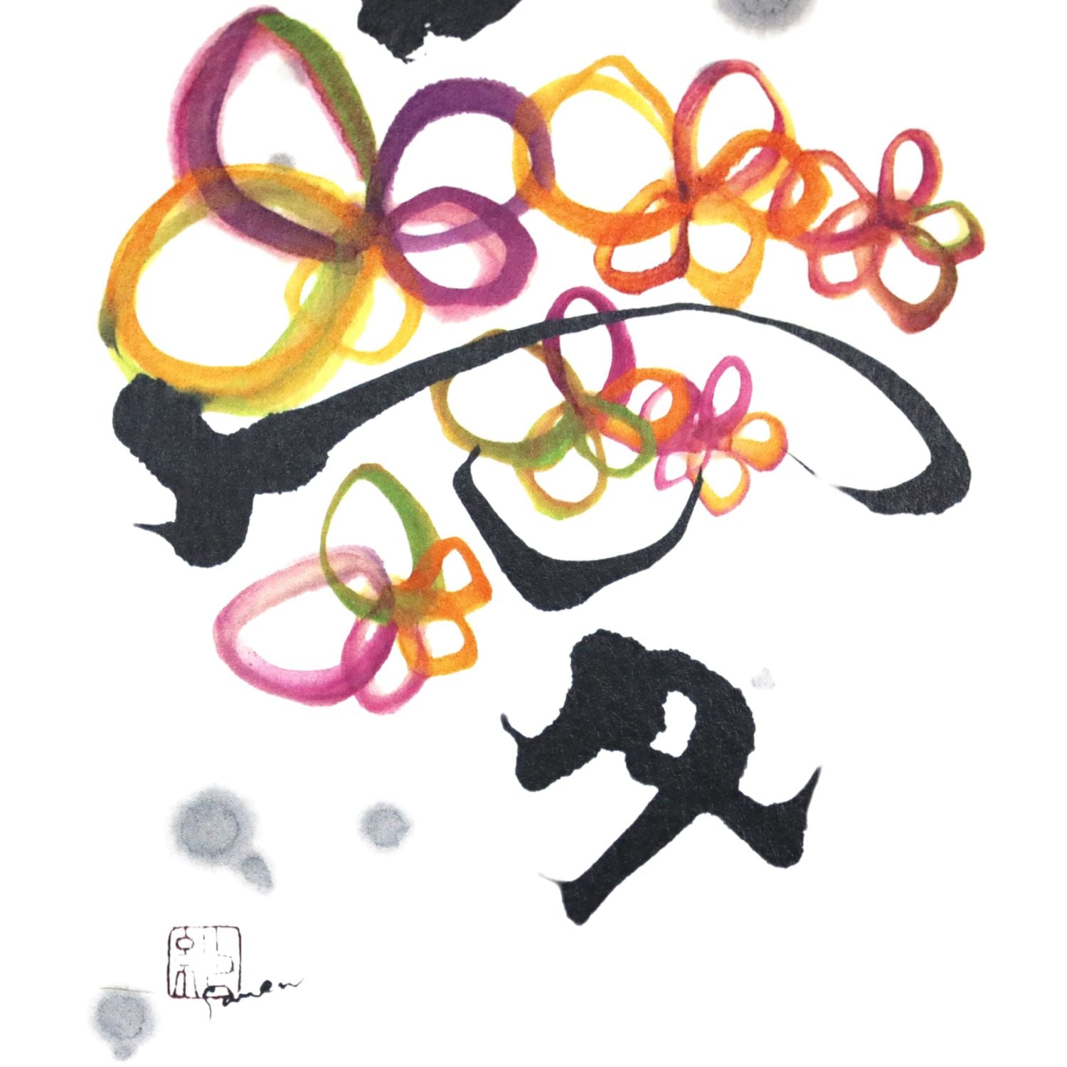 Love Is All You Need Black Frame A5 Japanese Print close up