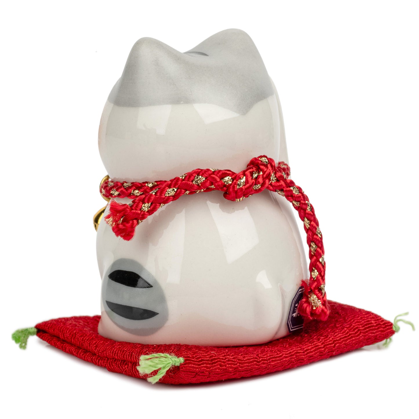 Make a Wish Japanese Lucky Cat and Red Cushion back