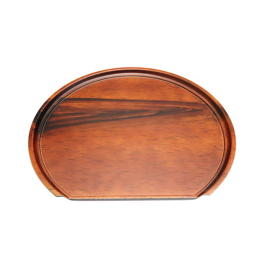 Large Brown Half Moon Japanese Tray close up