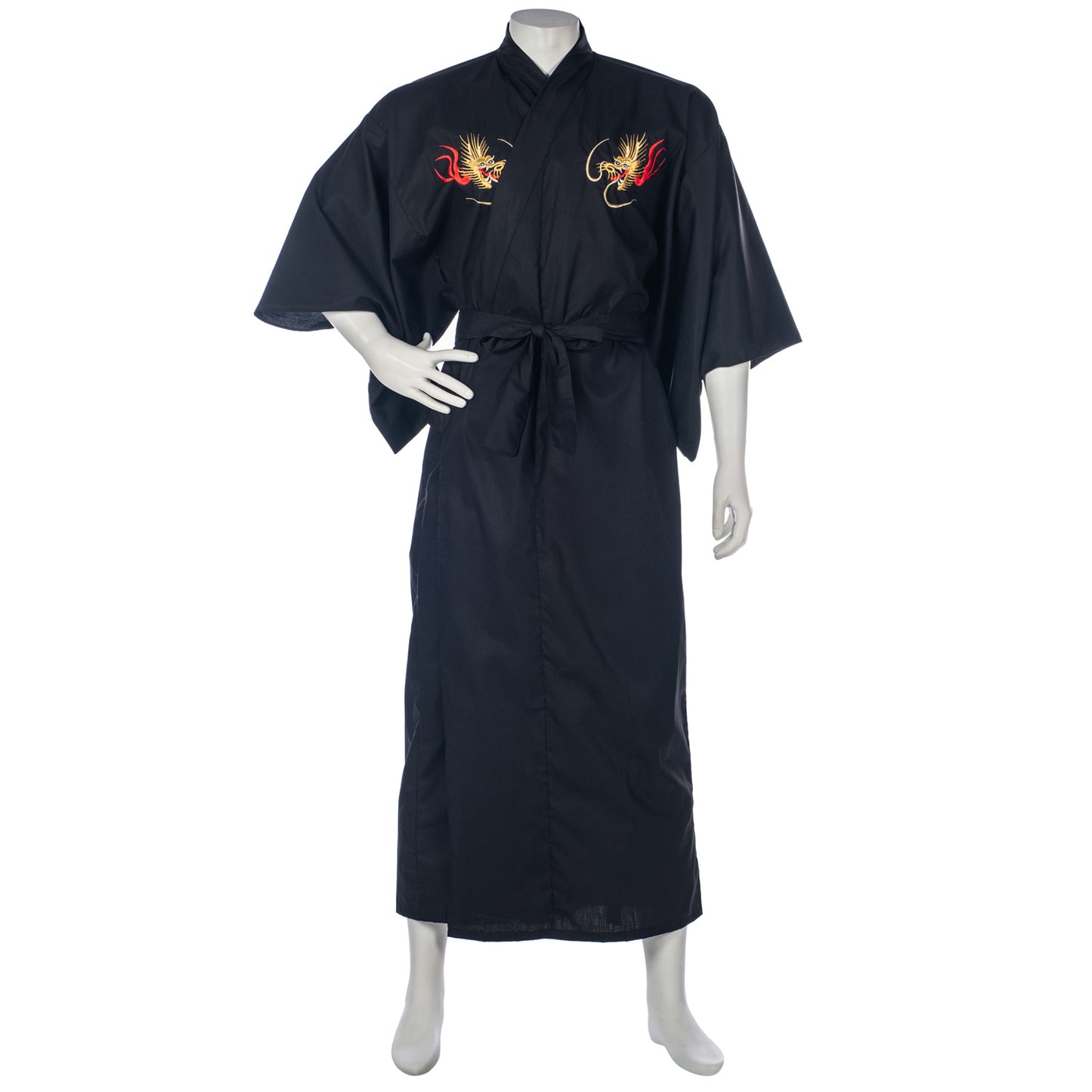 Mens Black Dragon Cotton Japanese Kimono