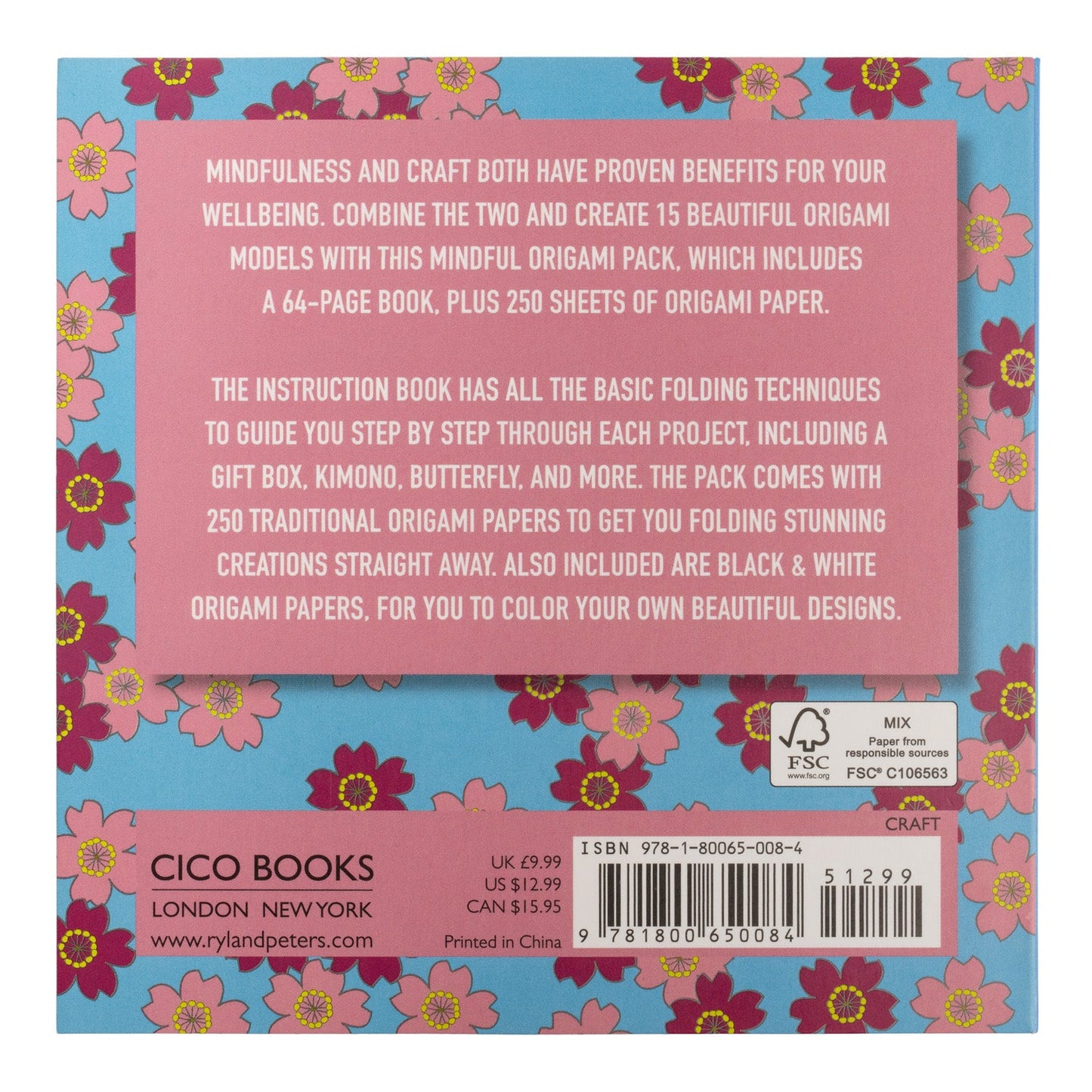 Mindful Origami Paper Block plus Project Book back