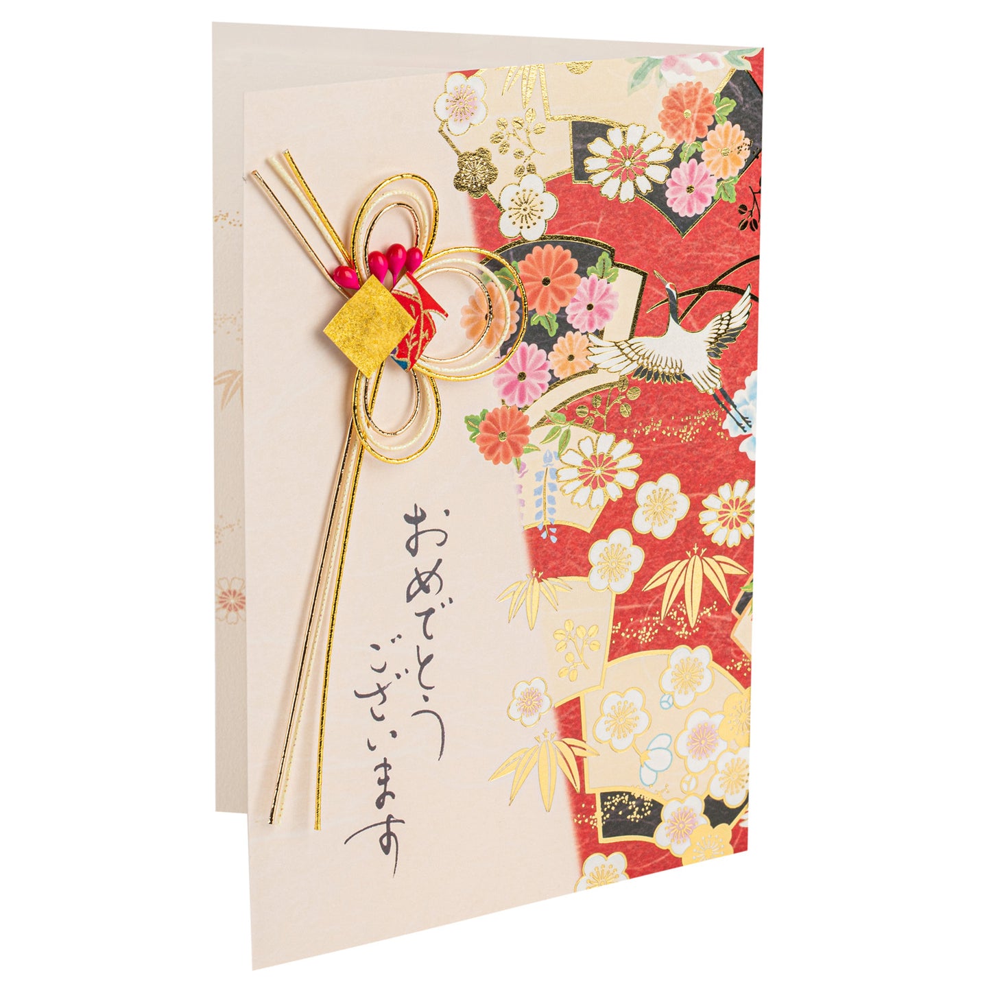 Mizuhiki and Crane Japanese Congratulations Card