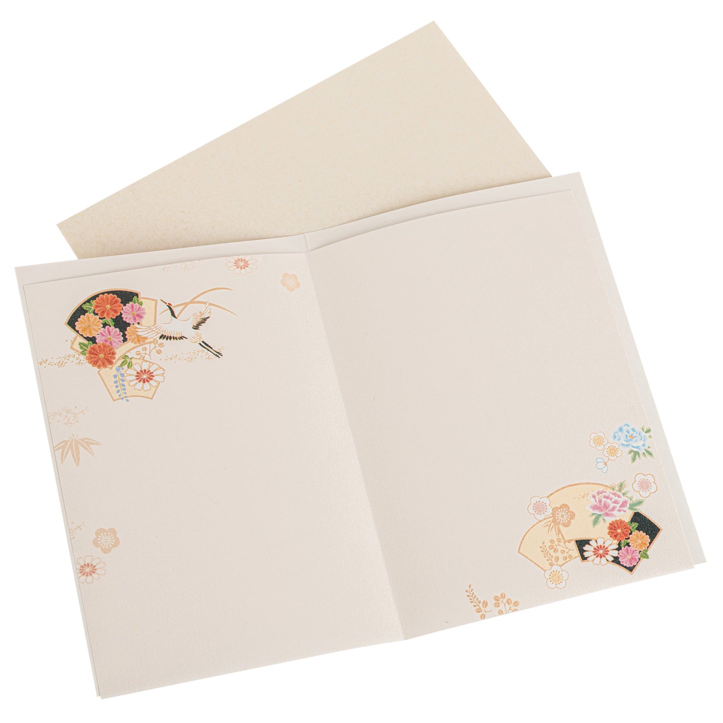 Mizuhiki and Crane Japanese Congratulations Card open