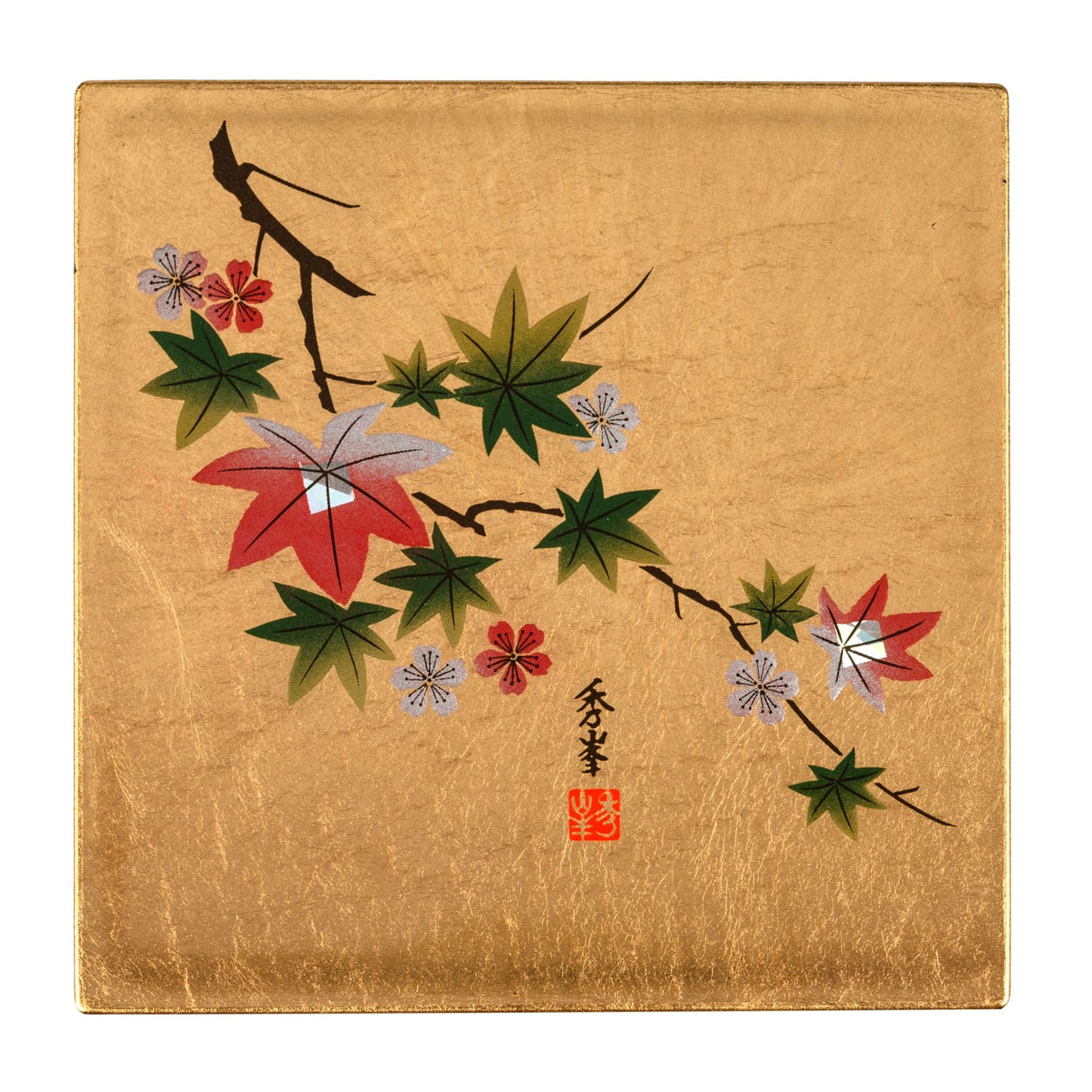 Momiji Small 2 Tier Japanese Lacquer Box top
