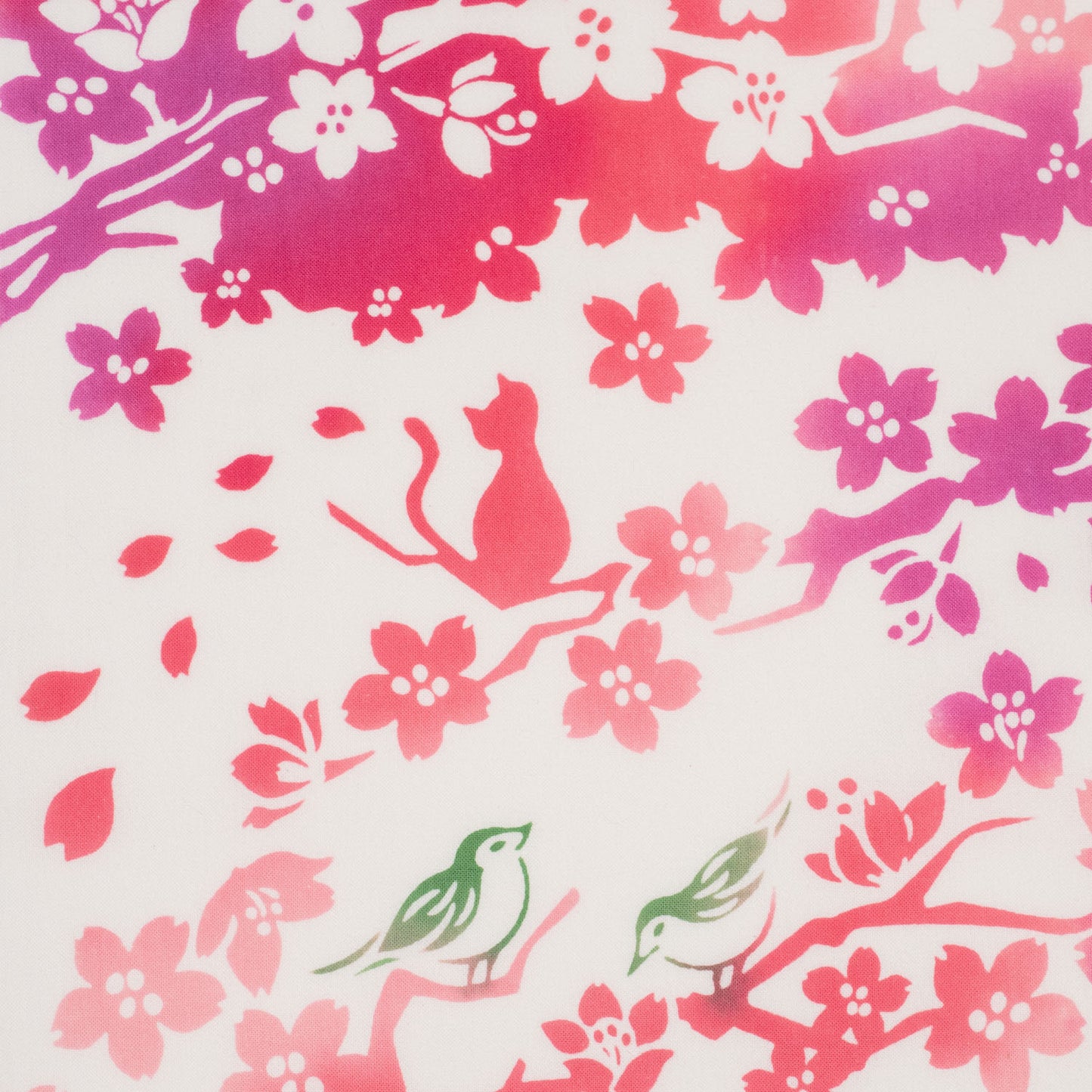 Mount Fuji and Cherry Blossom Japanese Cotton Tenugui detail