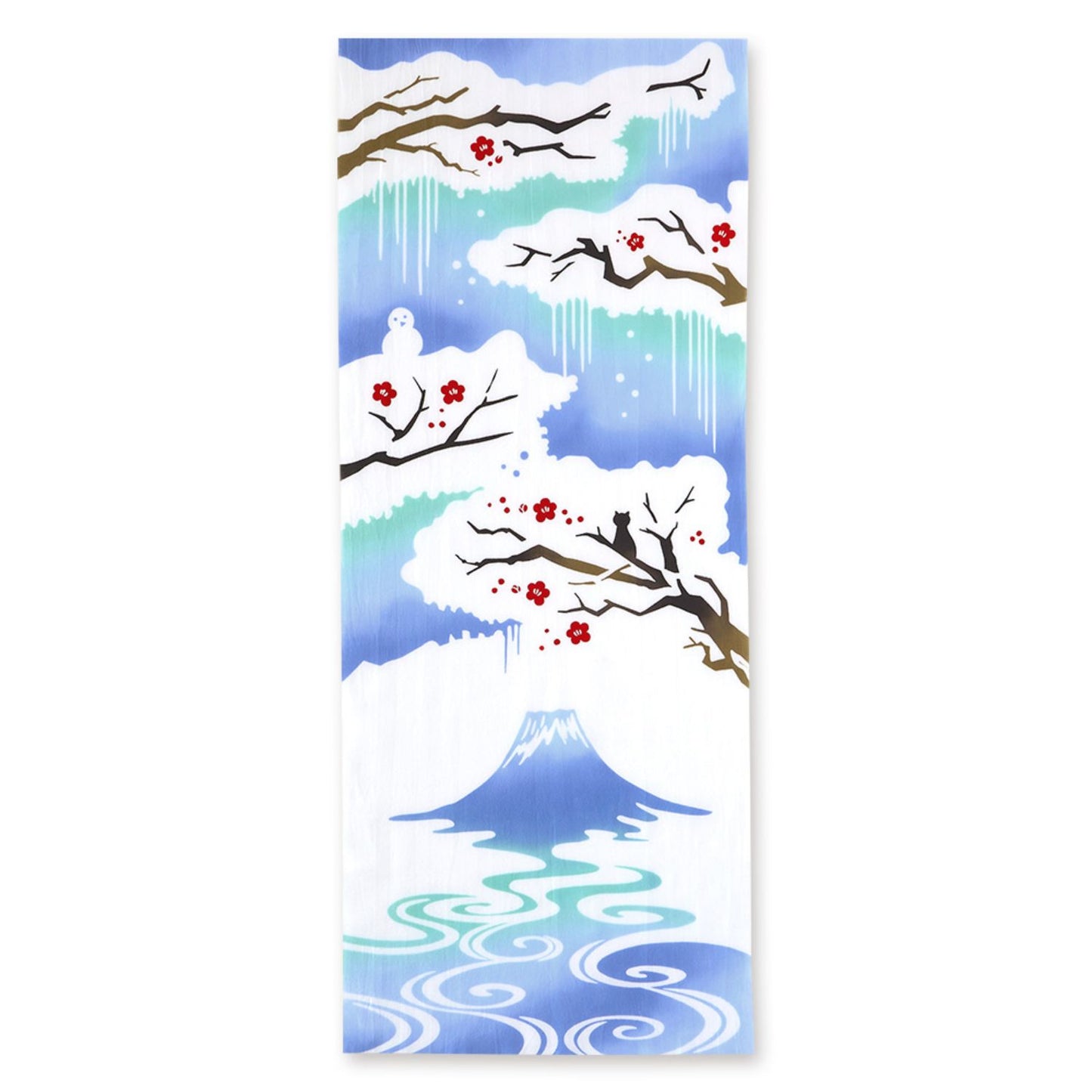 Mount Fuji in Winter Japanese Cotton Tenugui