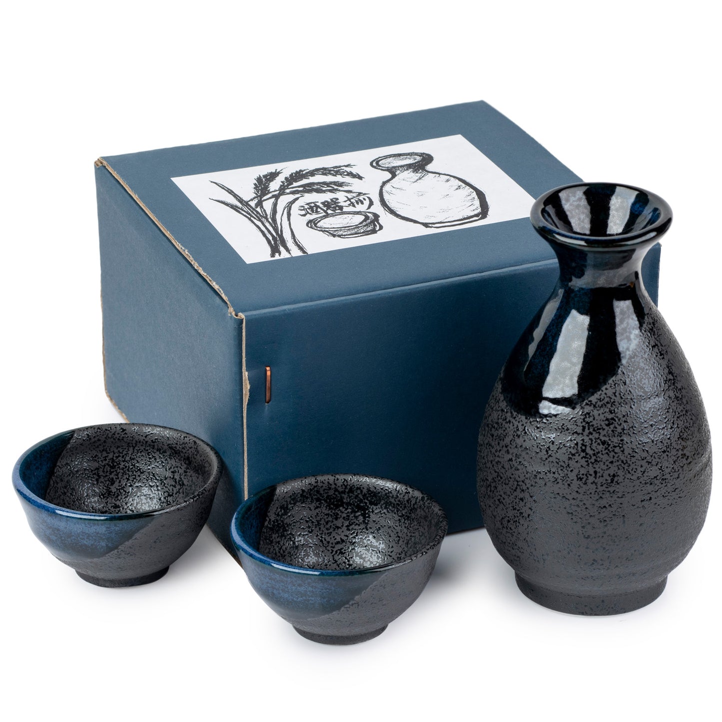 Nagashi Japanese Sake Pot and Cup Gift Set and gift box