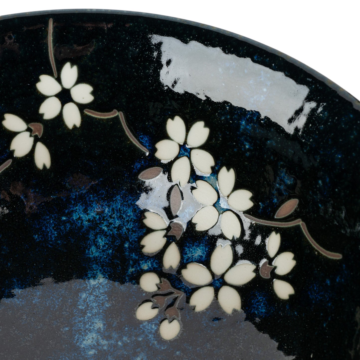 Navy Sakura Japanese Ramen Bowl detail