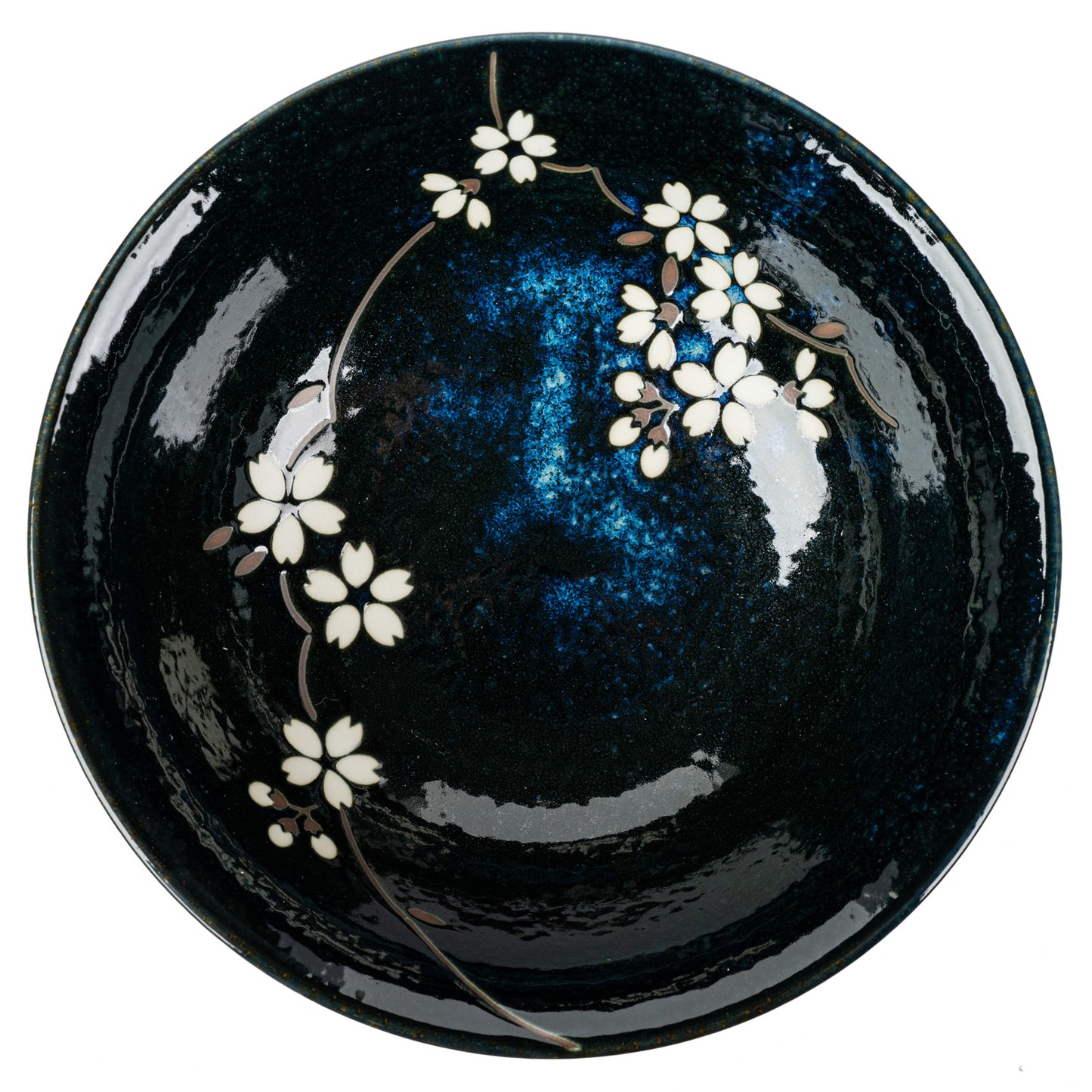 Navy Sakura Japanese Ramen Bowl top