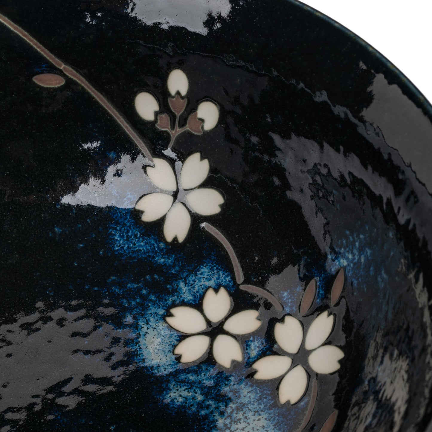 Navy Sakura Japanese Ramen Bowl Set detail