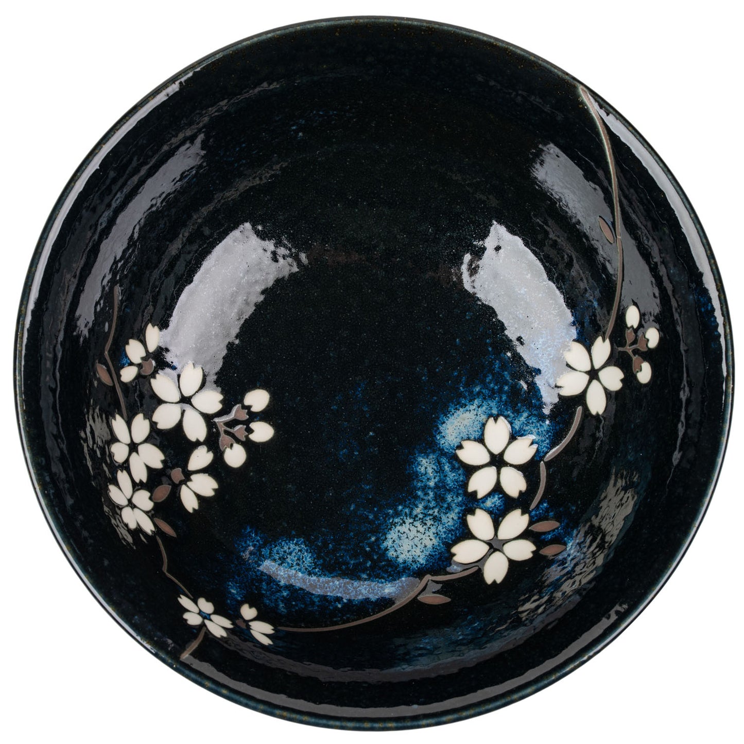 Navy Sakura Japanese Ramen Bowl Set top