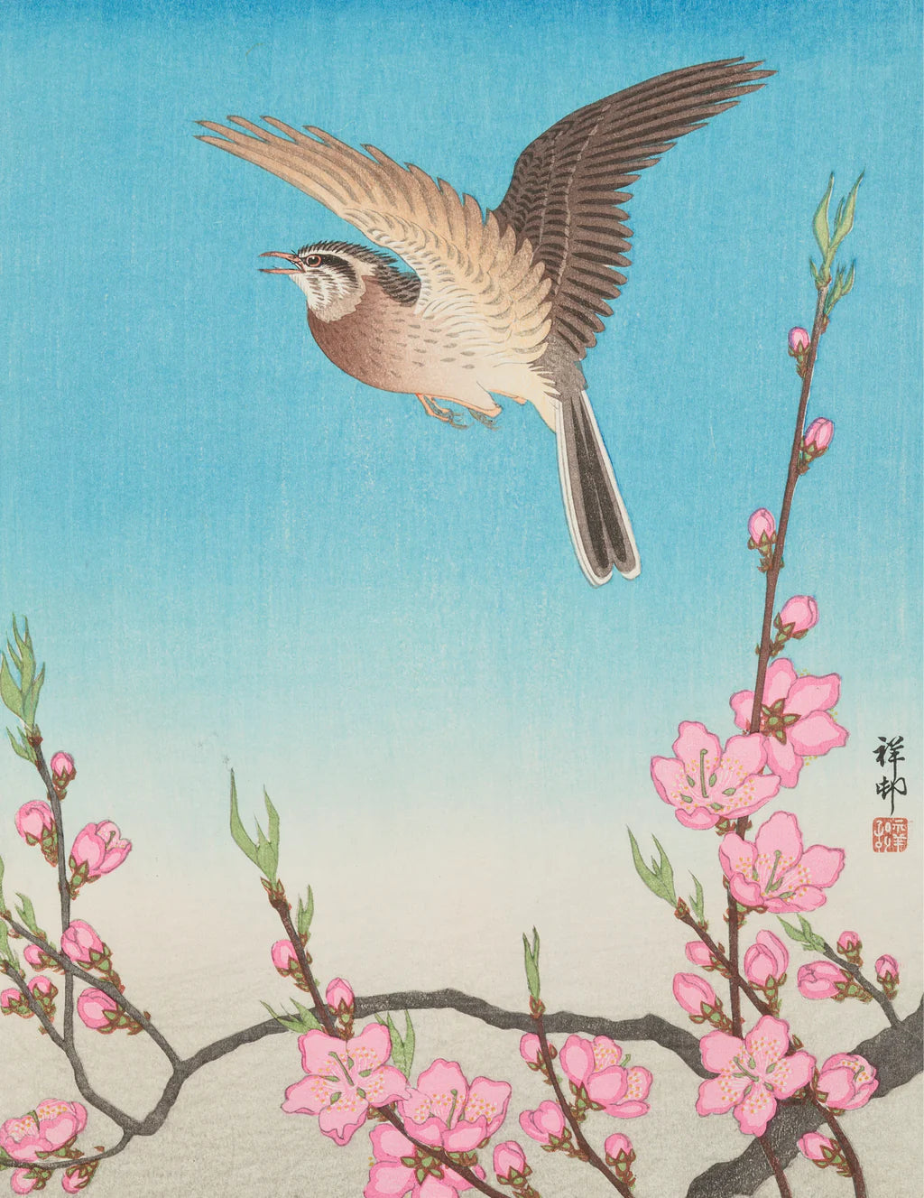 Skylark and Peach Blossoms