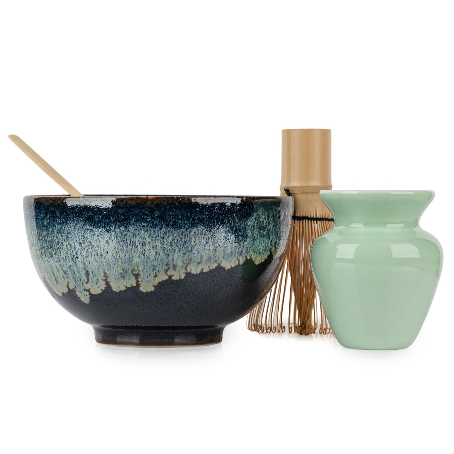 Okinawa Japanese Matcha Tea Bowl Gift Set side