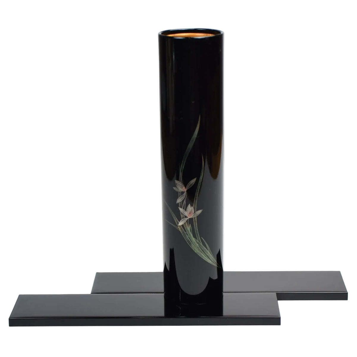 Orchid Japanese Lacquer Vase
