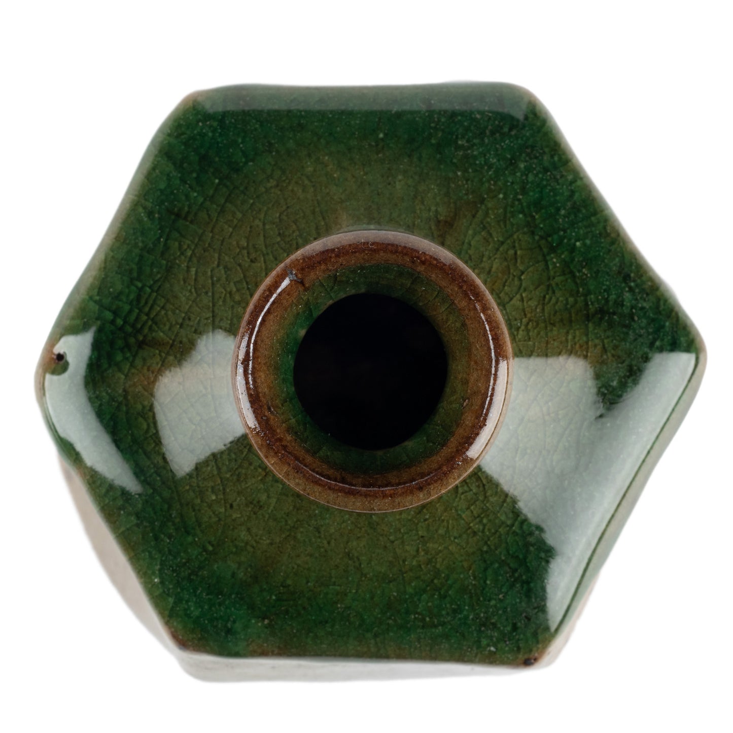 Oribe Green Japanese Mini Vase top