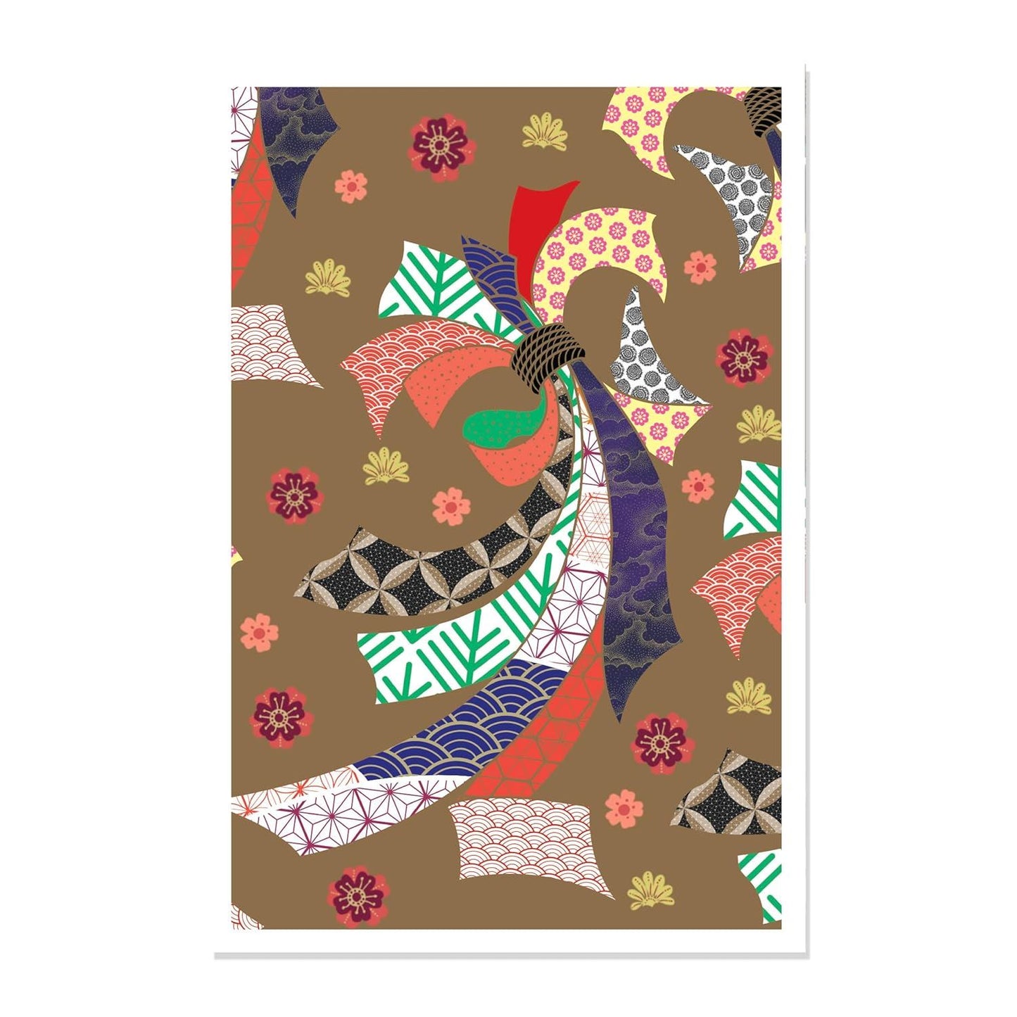 Pack 12 Chiyogami Japanese Greetings Cards design 1