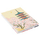 Pagoda and Cherry Blossom Japanese Stamp Book without strap