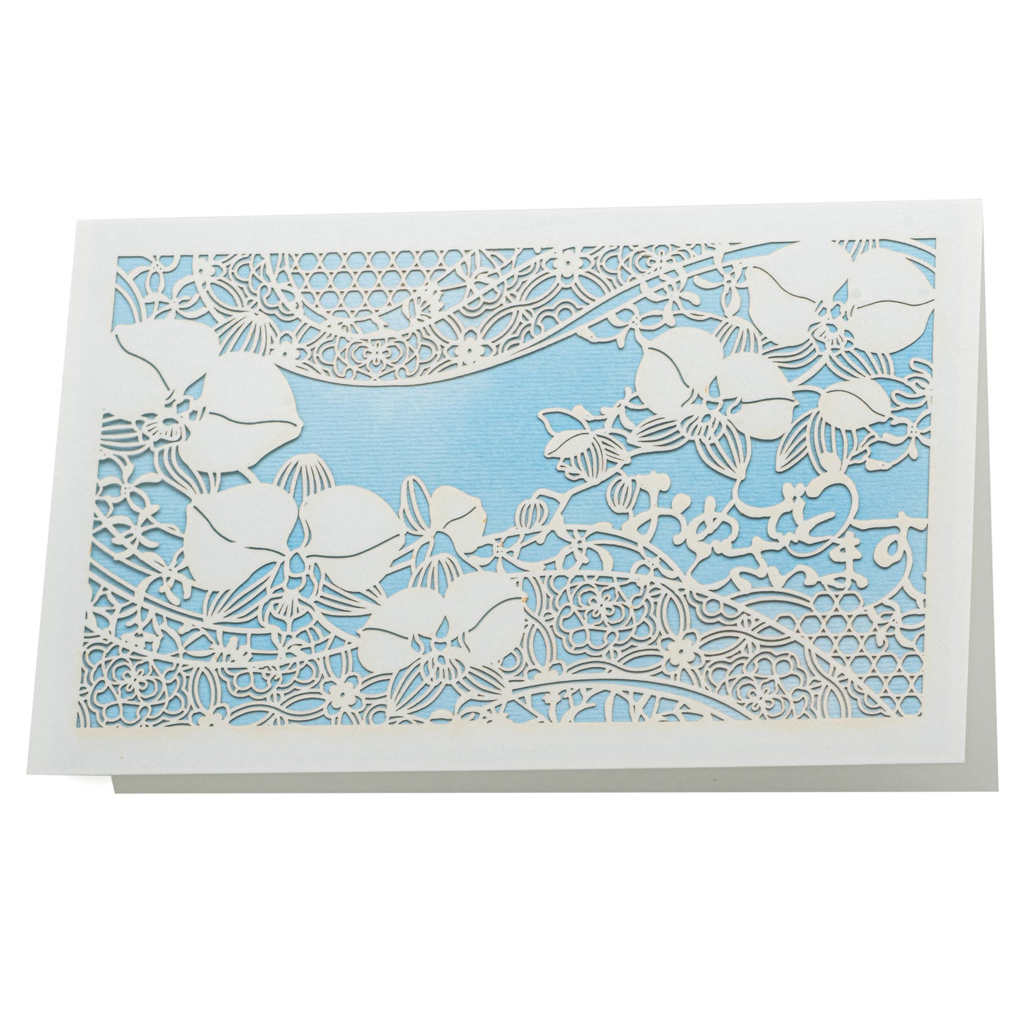 Pale Blue Lasercut Japanese Congratulations Card