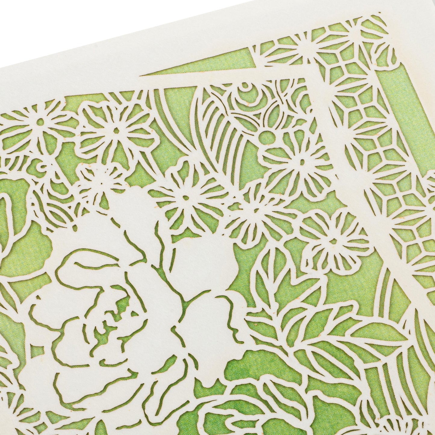 Pale Green Lasercut Japanese Congratulations Card detail