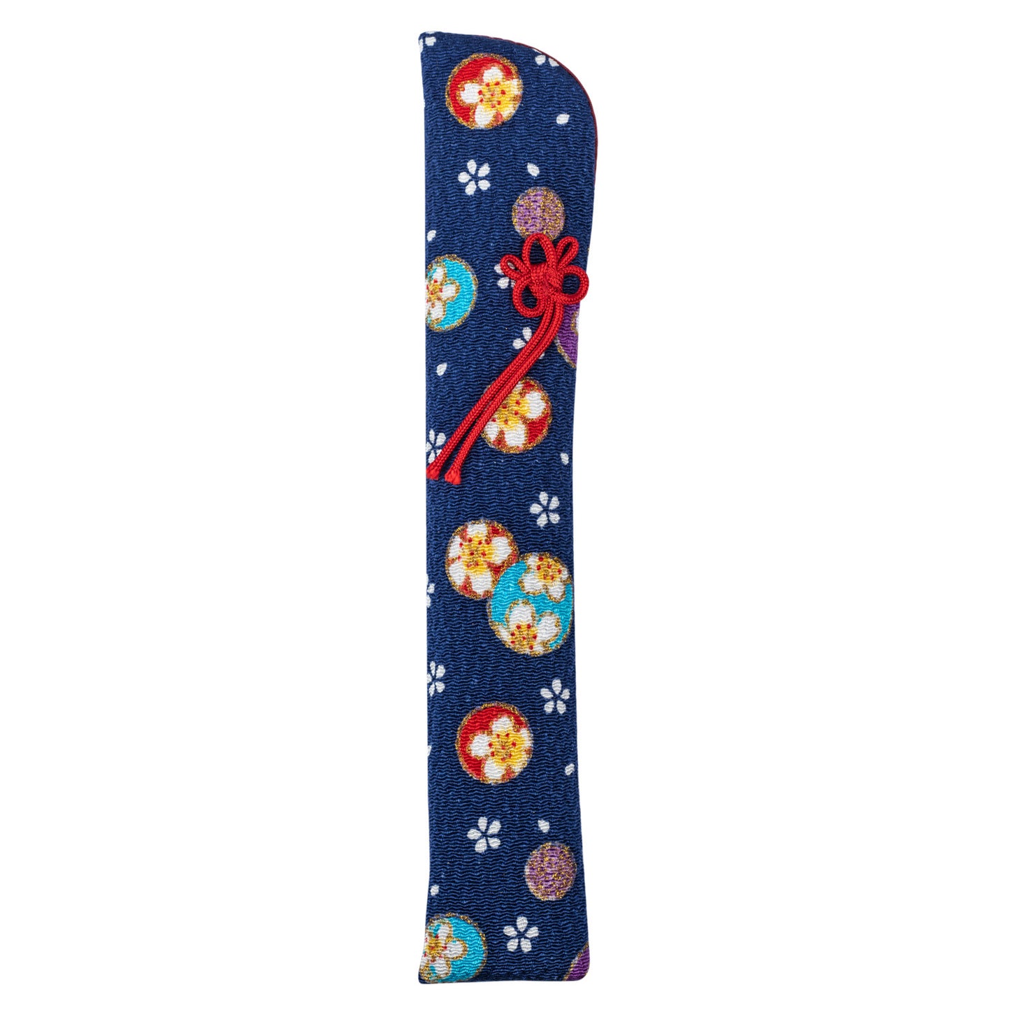 Pretty Blue Floral Japanese Folding Fan Case