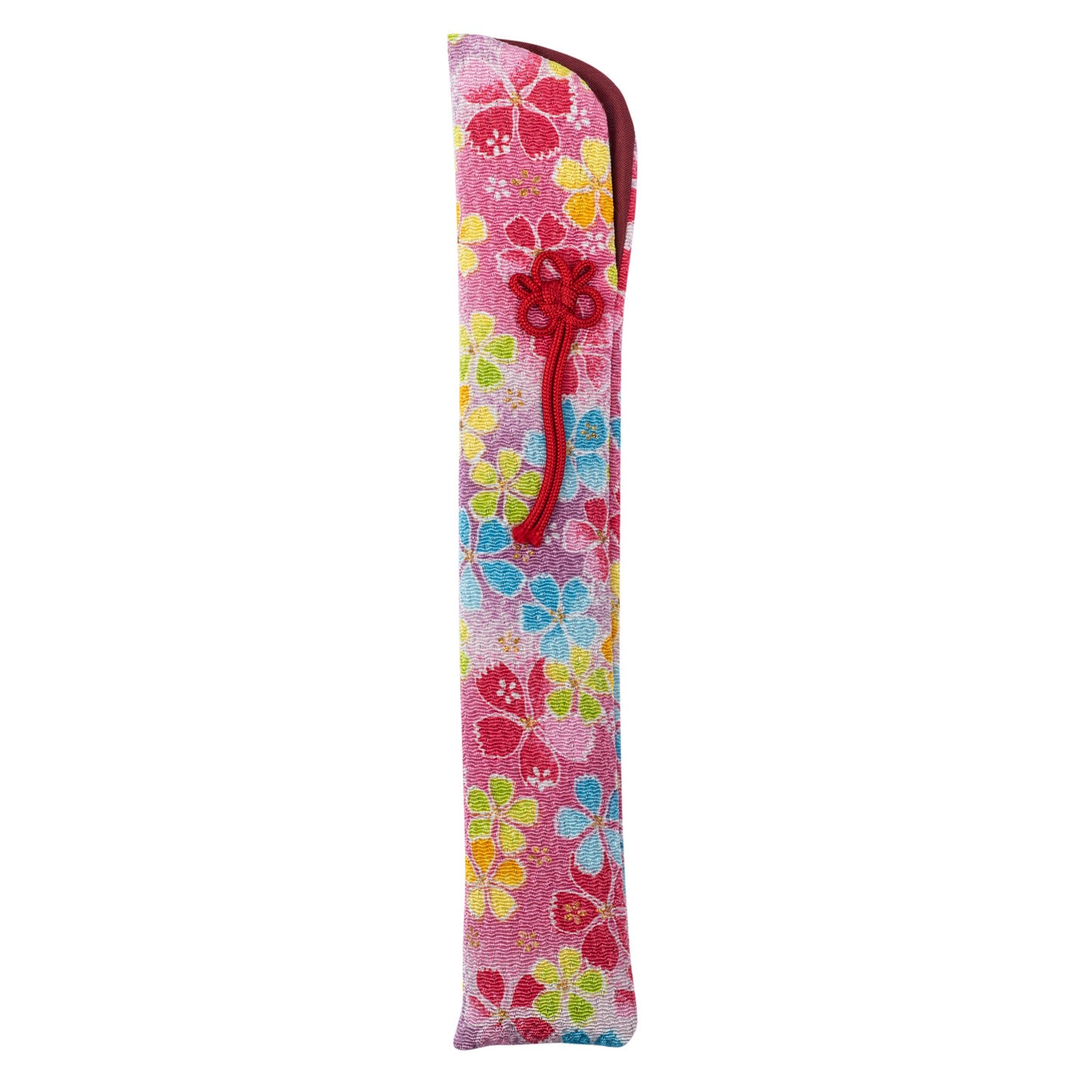 Pretty Pink Floral Japanese Folding Fan Case