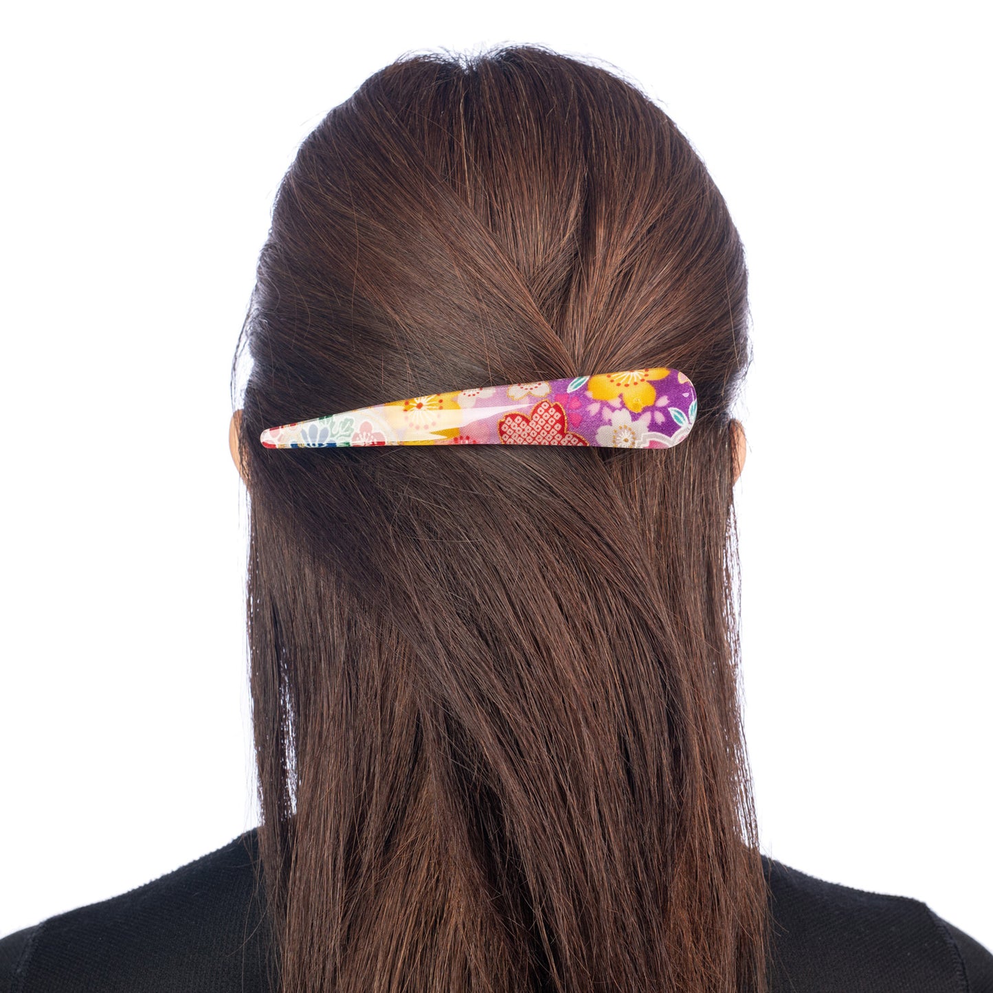 Purple Cherry Blossom Japanese Hair Clip model back