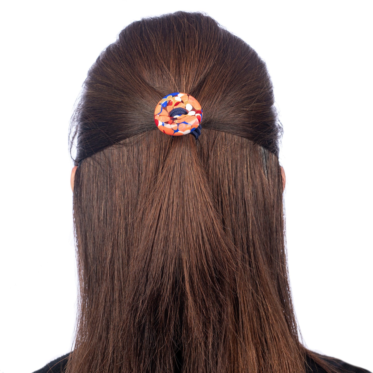 Raspberry Handmade Glass Japanese Hair Bobble back