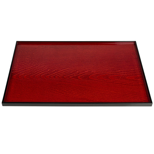 Red and Black Wood Effect Japanese Lacquer Tray