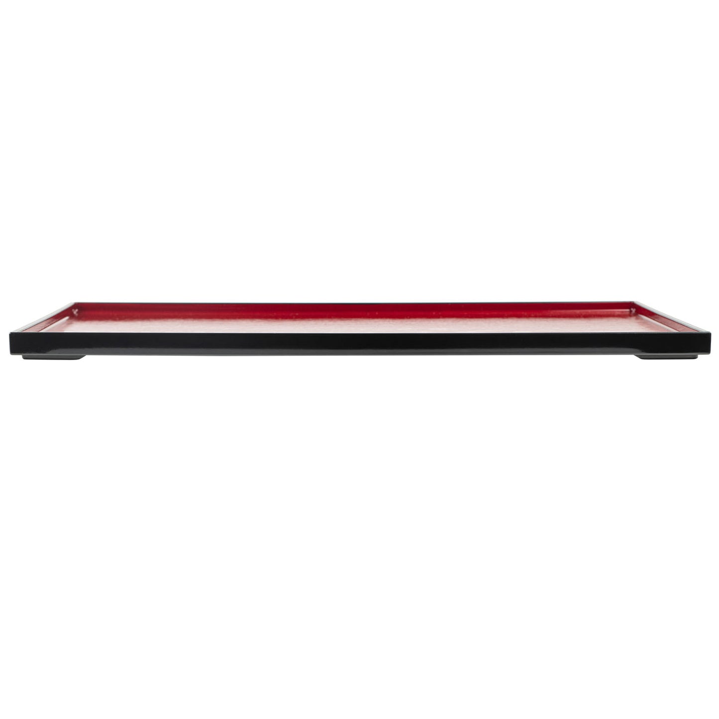 Red and Black Wood Effect Japanese Lacquer Tray side