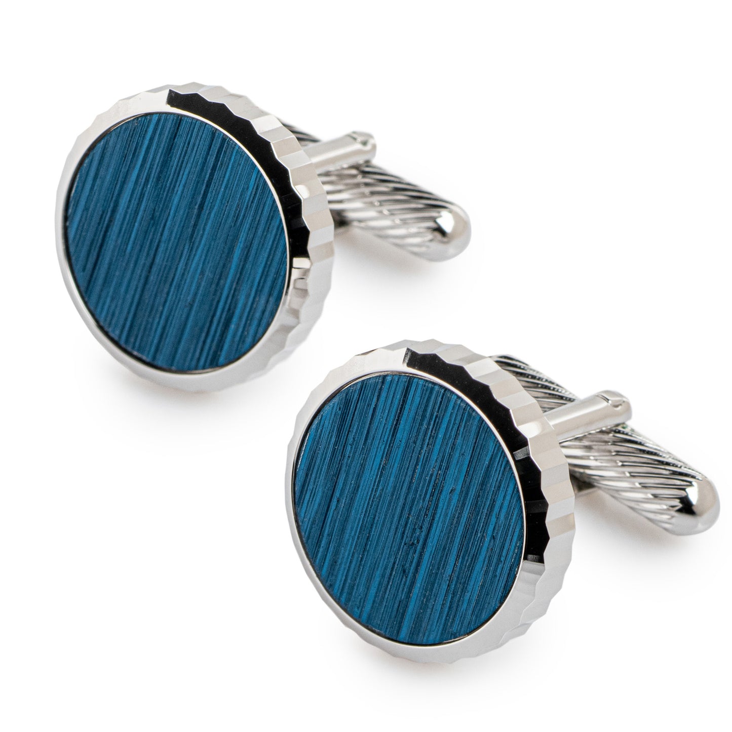 Roppongi Blue Circle Japanese Cufflinks