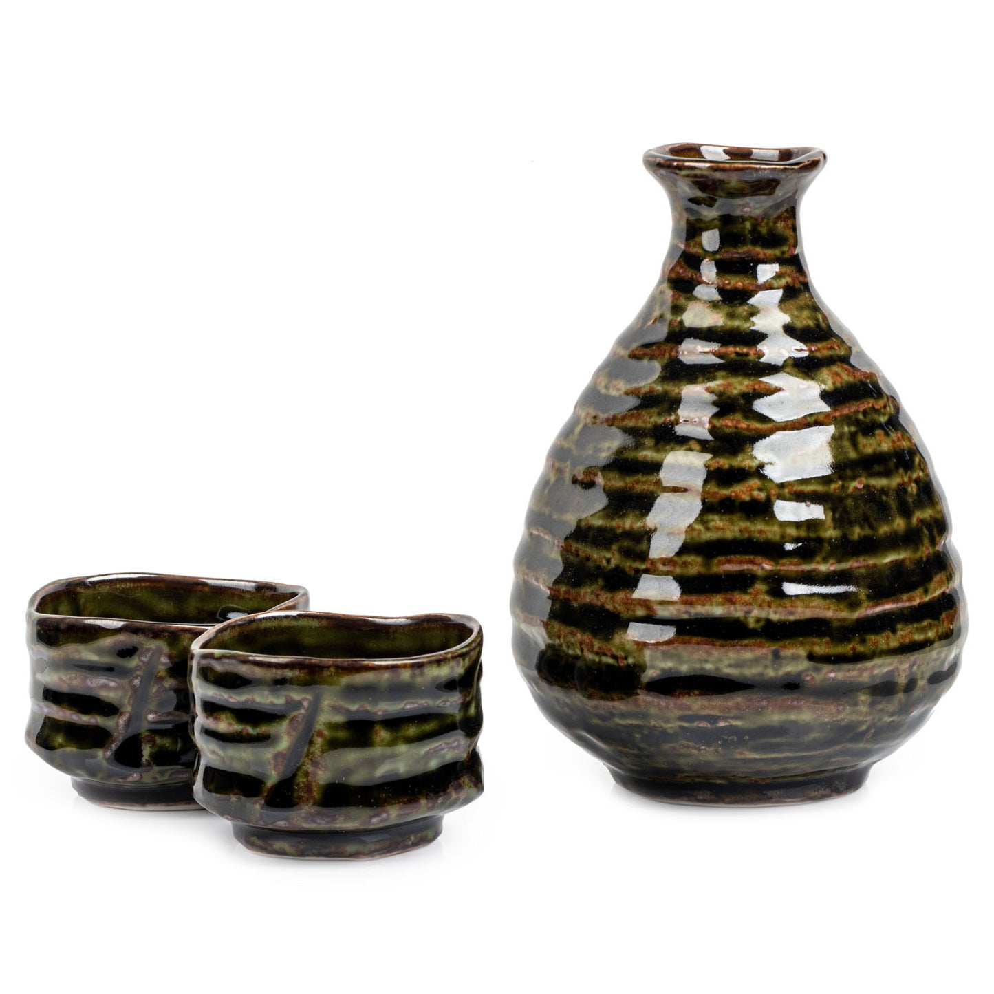 Sabi Oribe Japanese Sake Pot and Cup Gift Set