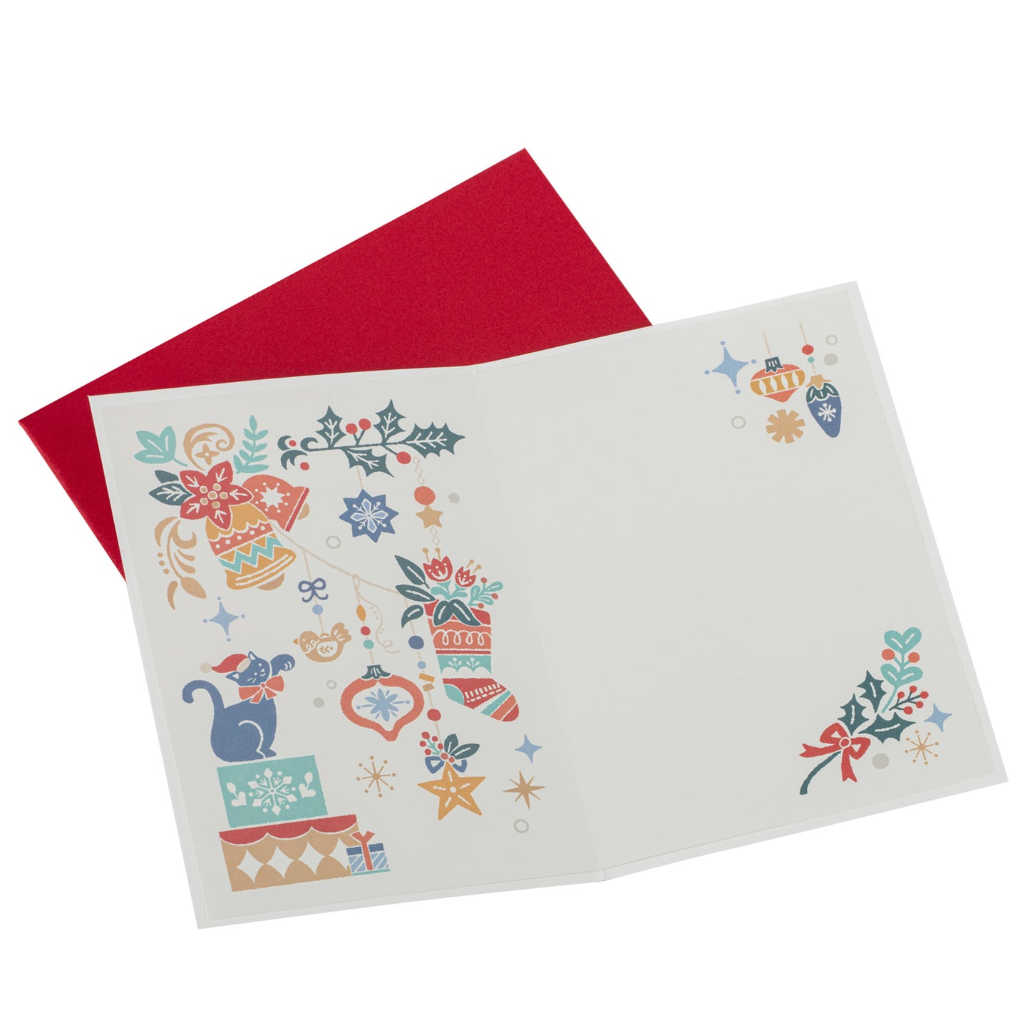 Santas Decorations Japanese Xmas Card inside