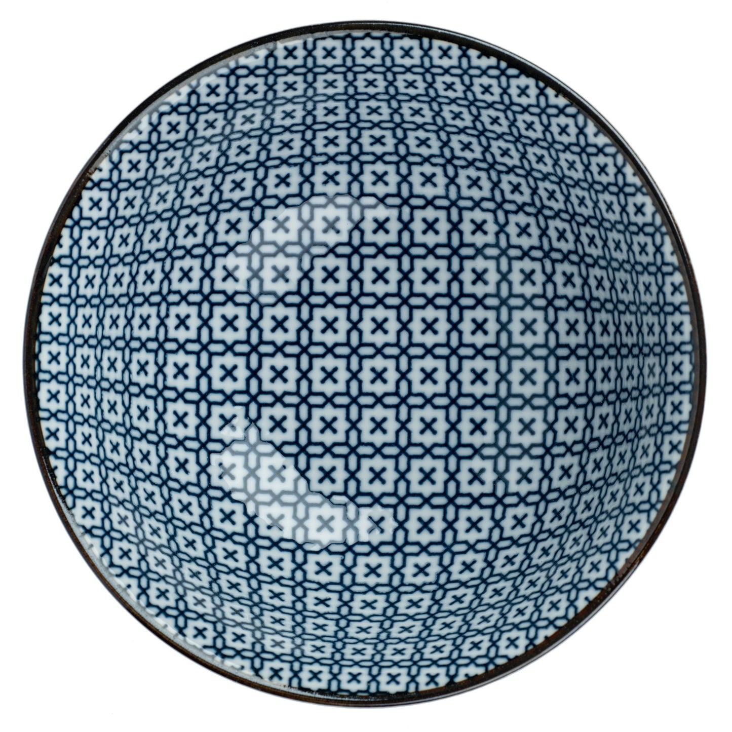 Sashiko Ceramic Japanese Soup Bowl top