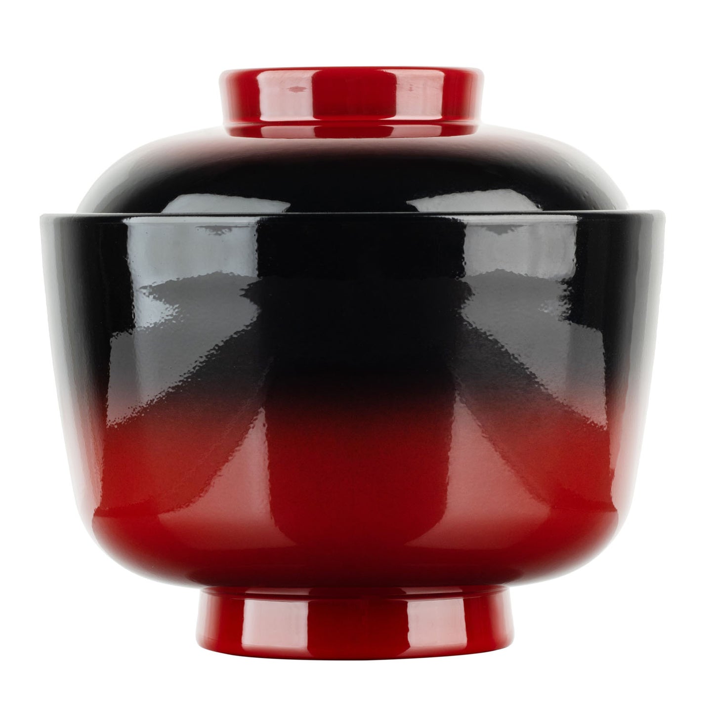 Shinobi Japanese Lacquer Soup Bowl and Lid side