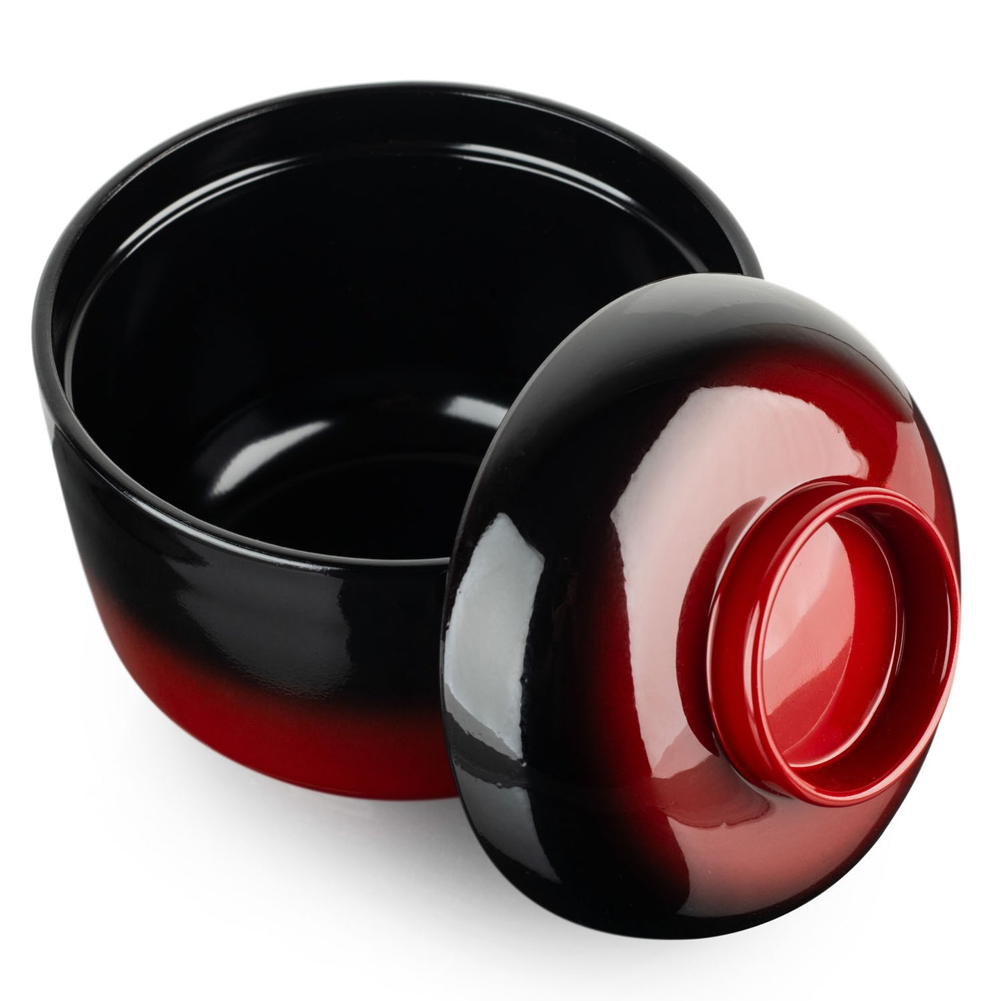 Shinobi Japanese Lacquer Soup Bowl and Lid top