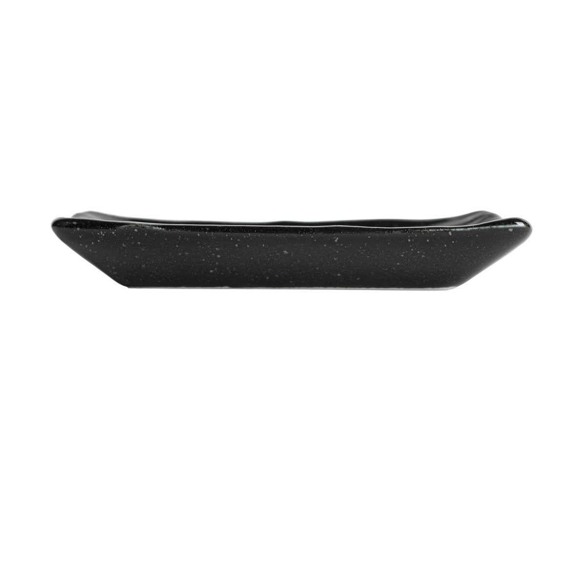 Shinogi Black Ribbed Japanese Ceramic Dish side