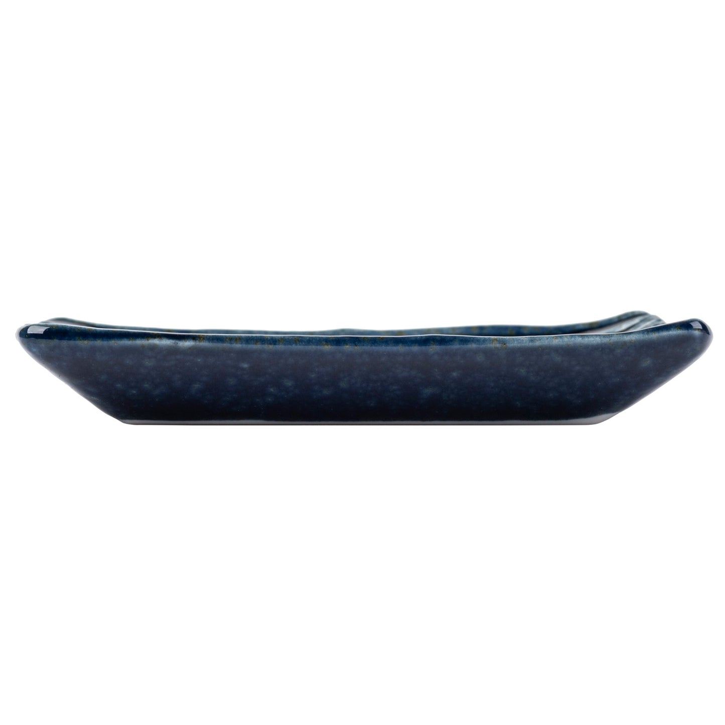 Shinogi Blue Ribbed Japanese Ceramic Dish side