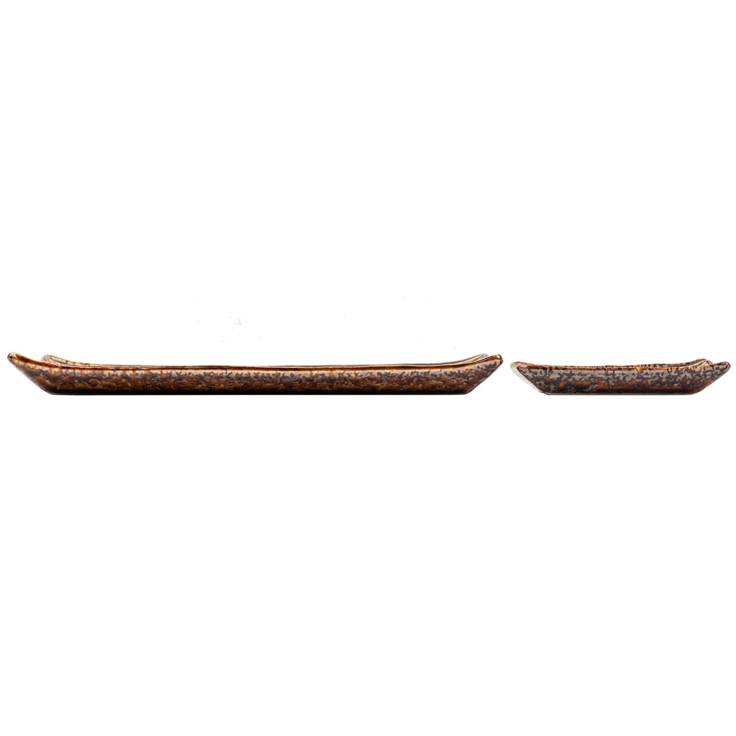Shinogi Brown Ribbed Japanese Ceramic Sushi Set side