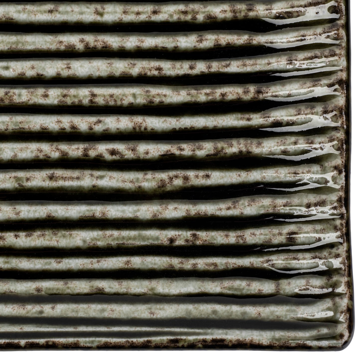 Shinogi Green Ribbed Japanese Ceramic Sushi Set close up