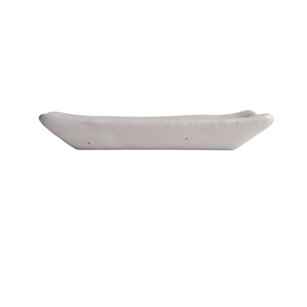 Shinogi White Ribbed Japanese Ceramic Dish side