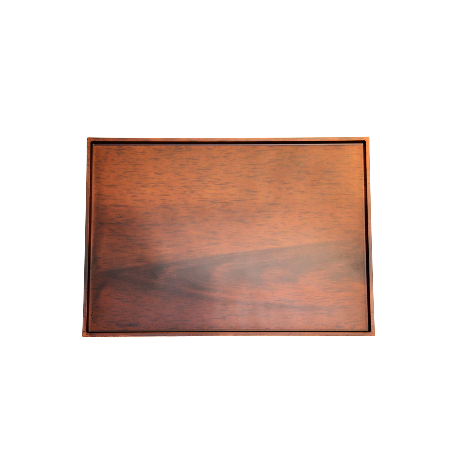 Large Brown Oblong Wood Effect Japanese Tray top