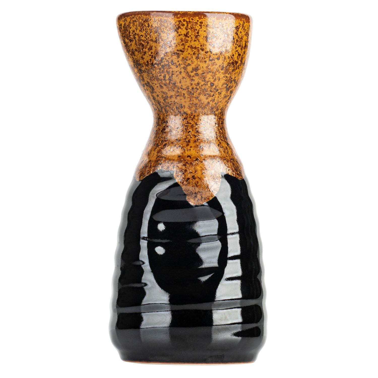 Small Rustic Brown Traditional Japanese Sake Jug side