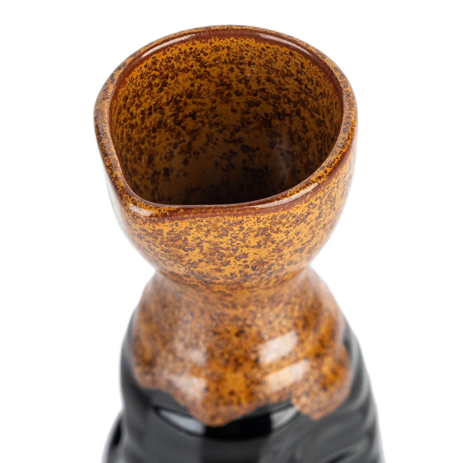 Small Rustic Brown Traditional Japanese Sake Jug detail